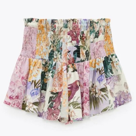 Zara Multicolored Printed Shorts Size M - Picture 3 of 5